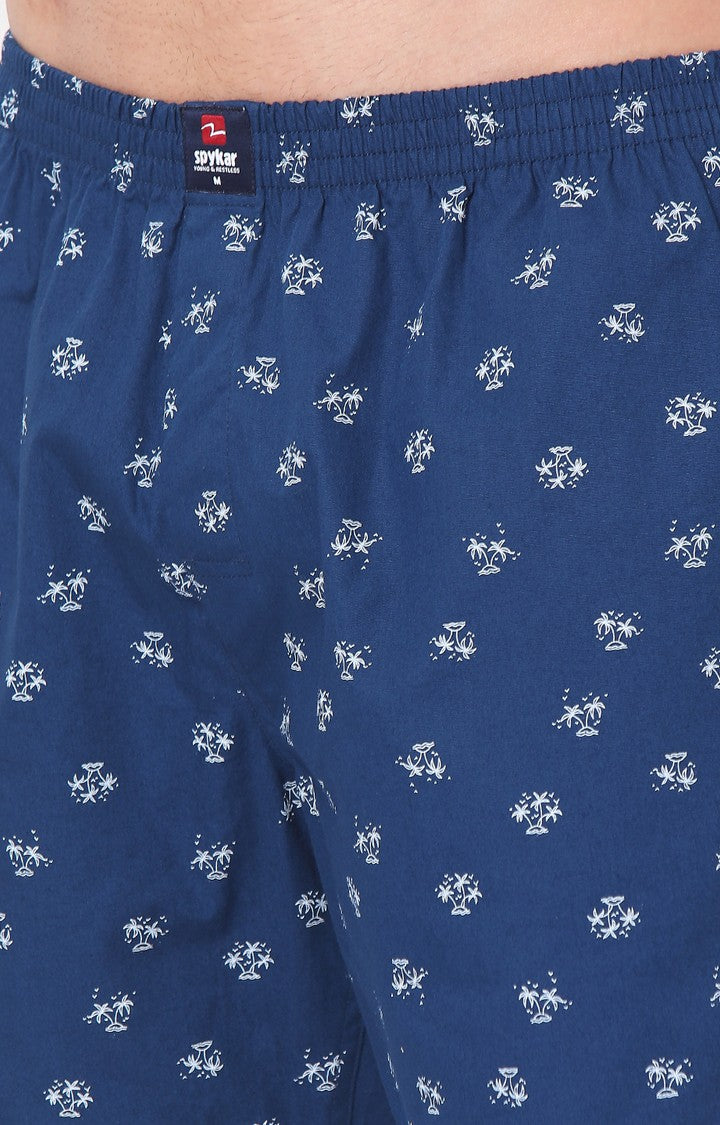 Men Premium Blue Cotton Boxers- UnderJeans by Spykar
