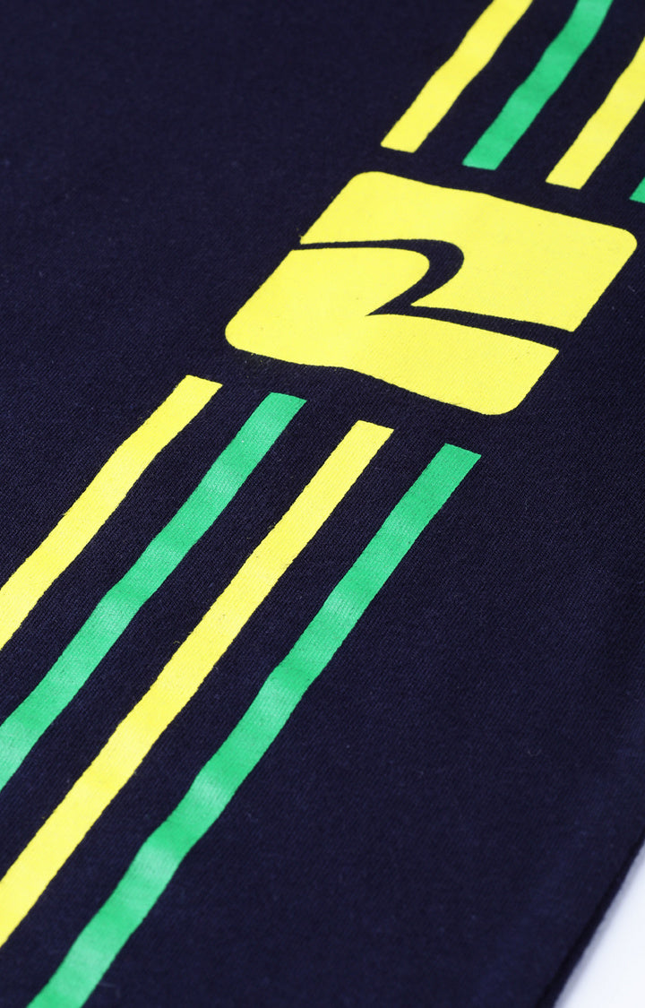 Navy Cotton Solid Round Neck T-Shirts- UnderJeans by Spykar