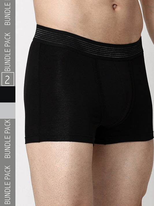 Men Premium Cotton Blend Trunk Pack of 2- UnderJeans by Spykar