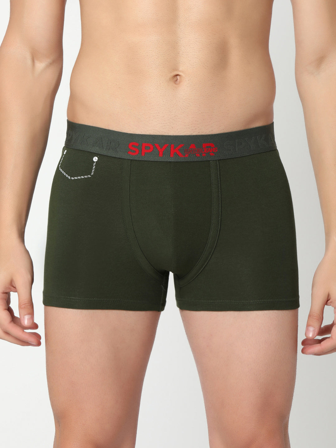Men Premium Maroon & Olive Cotton Blend Trunk (Pack of 2)- UnderJeans by Spykar