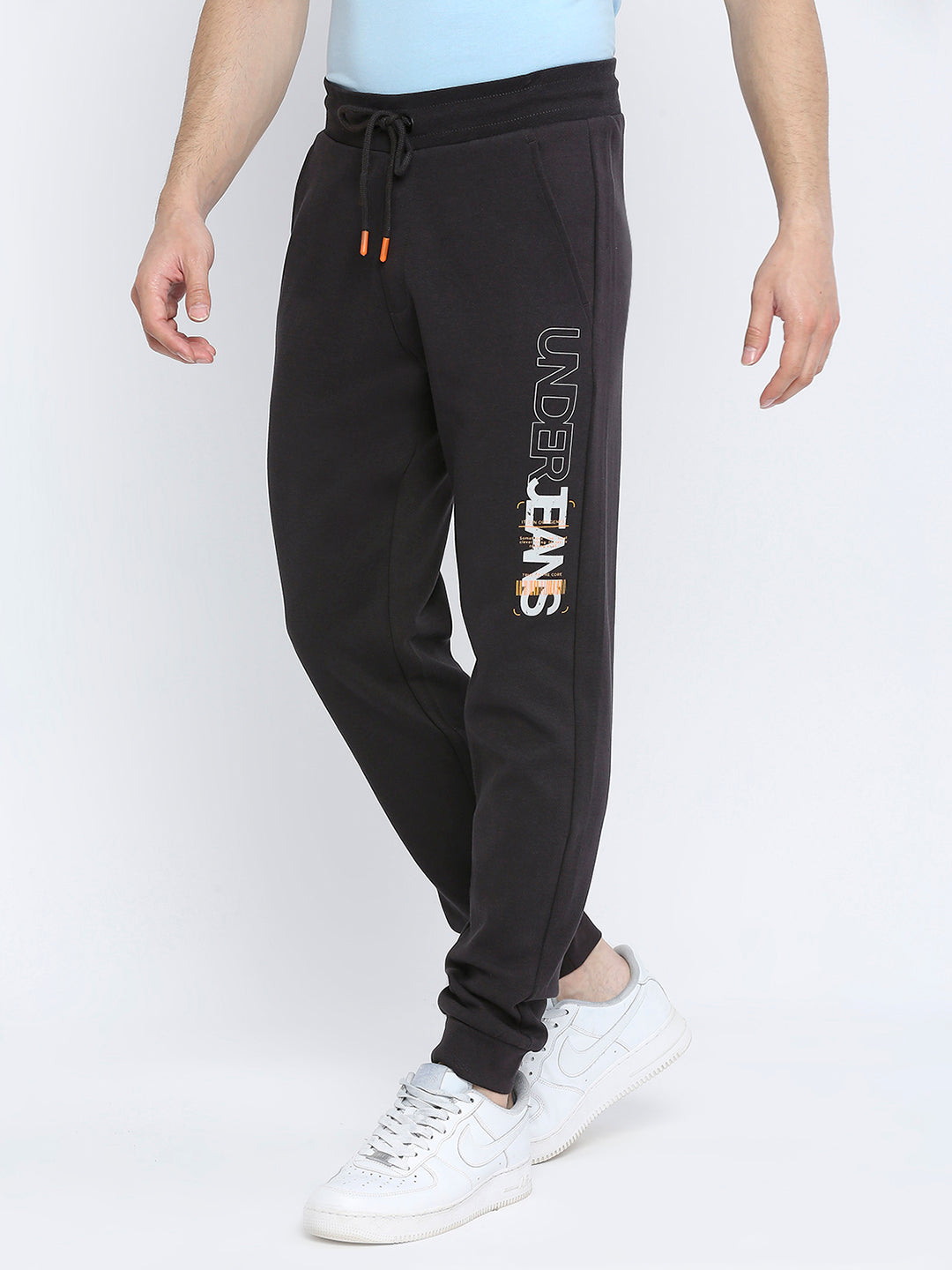 Men Premium Cotton Slate Grey Trackpant - UnderJeans by Spykar