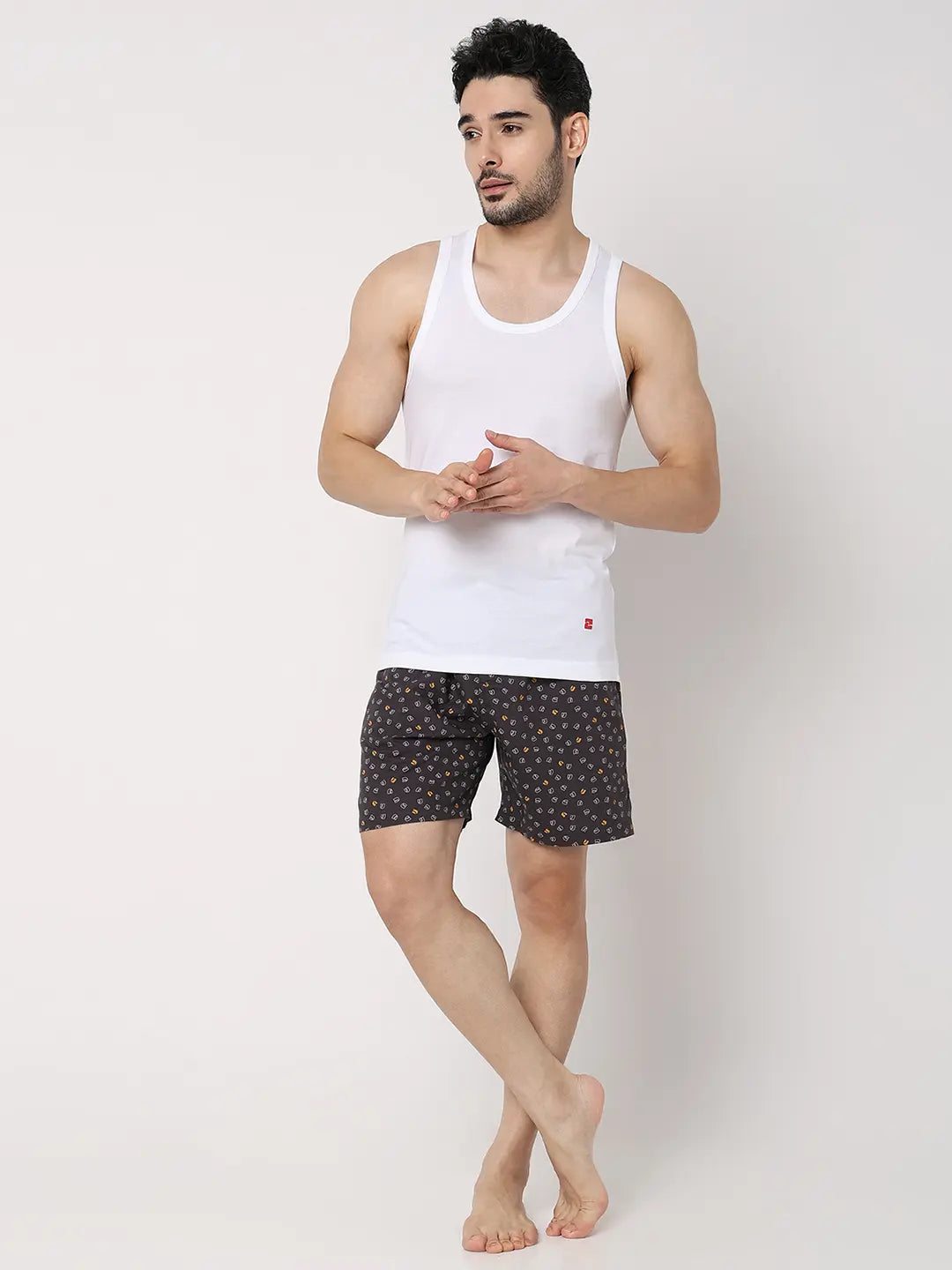 Underjeans by Spykar Men Premium White Cotton Blend Regular Fit Vest