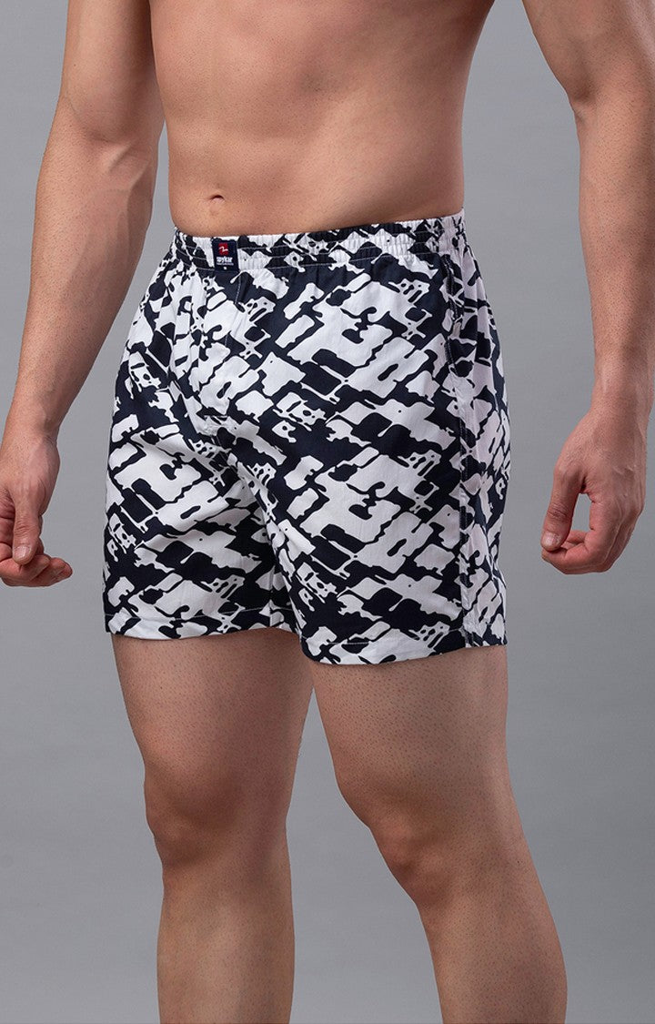White Cotton Boxer for Men Premium - (Pack of 2)- UnderJeans by Spykar