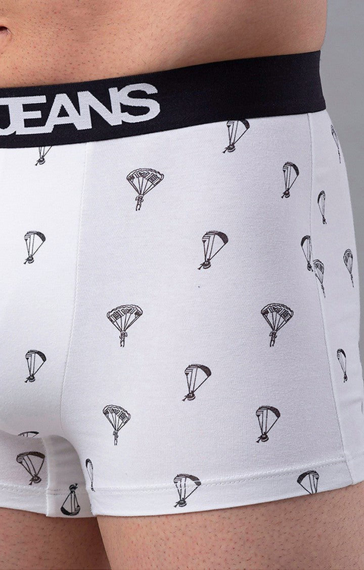 White Cotton Trunk for Men Premium - (Pack of 2)- UnderJeans by Spykar