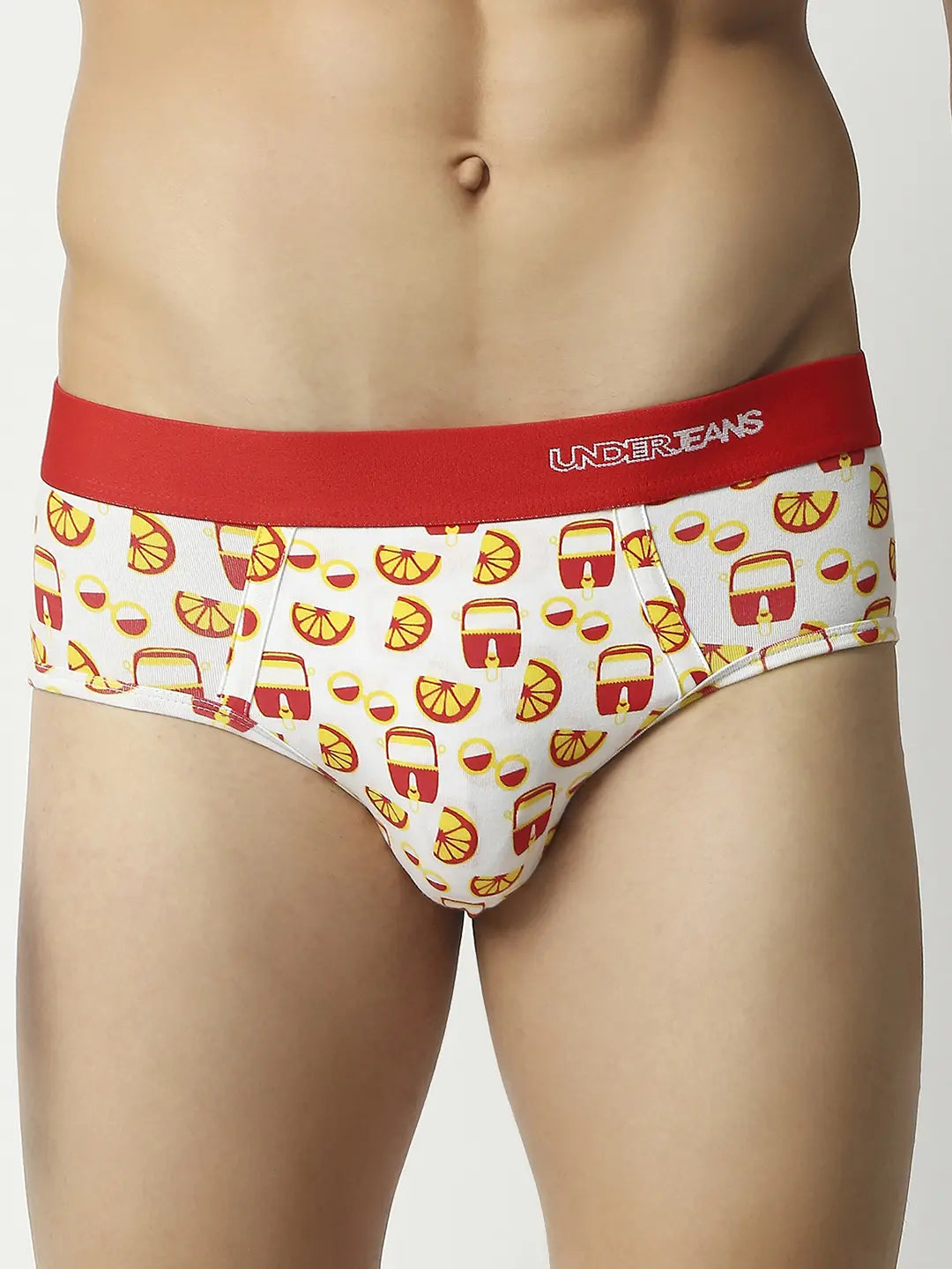 Men Premium Assorted Cotton Blend Printed Brief - Pack Of 3- Underjeans by Spykar