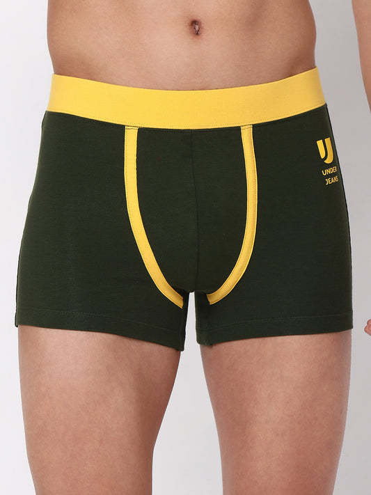Men Premium Cotton Blend Olive Trunk- UnderJeans by Spykar