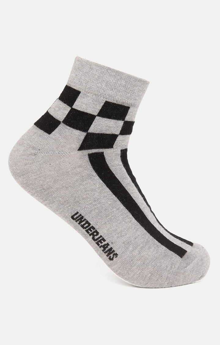Men Premium Anthra Navy Black Grey Ankle Length (Non Terry) (Pack of 4) Socks- UnderJeans by Spykar