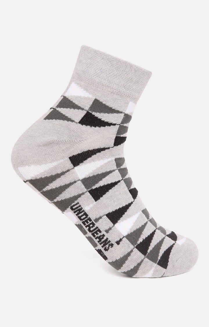 Men Premium Black Grey Anthra Navy Grey Ankle Length (Non Terry) (Pack of 5) Socks- UnderJeans by Spykar