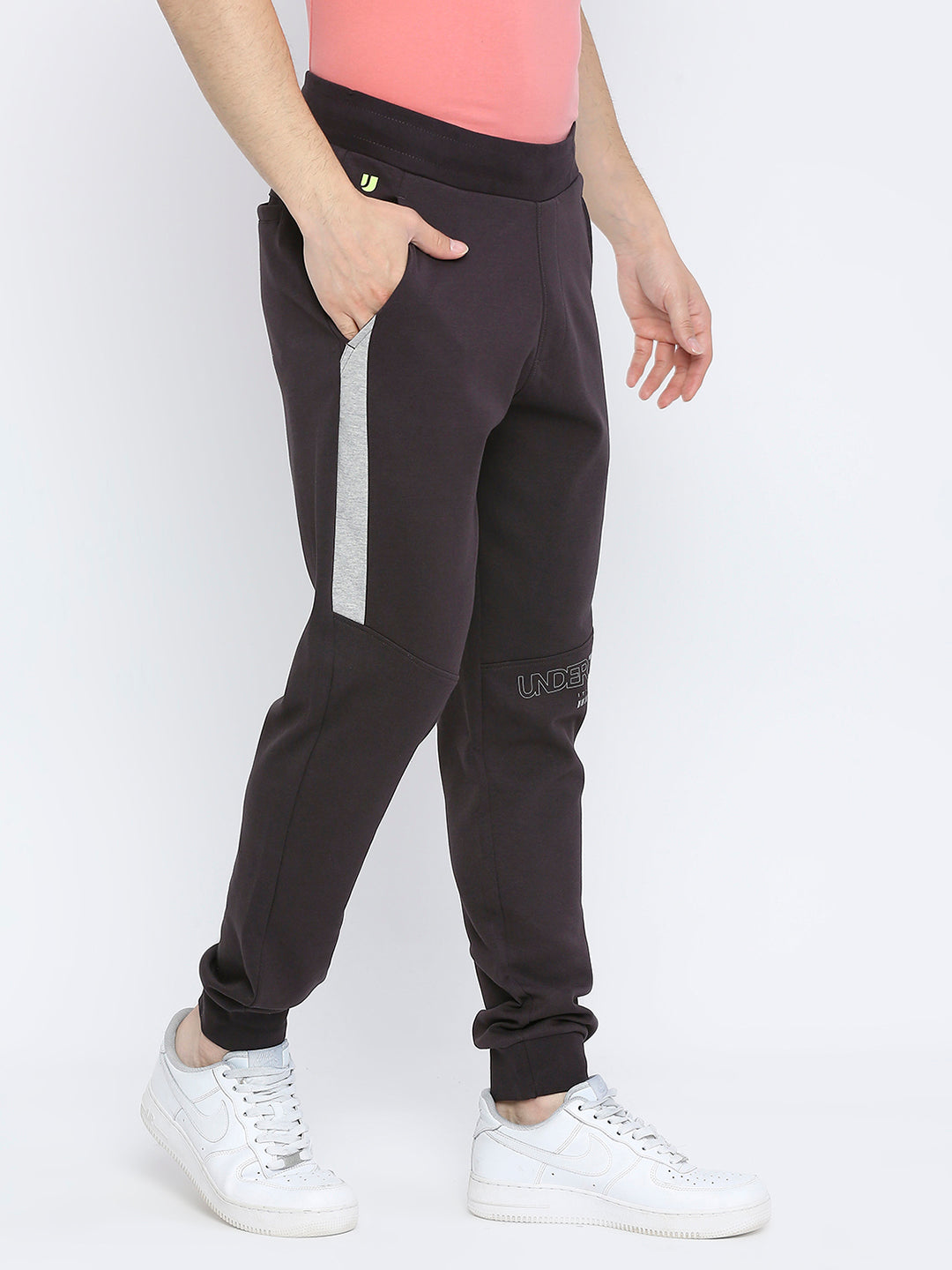 Men Premium Cotton Slate Grey Trackpant - UnderJeans by Spykar
