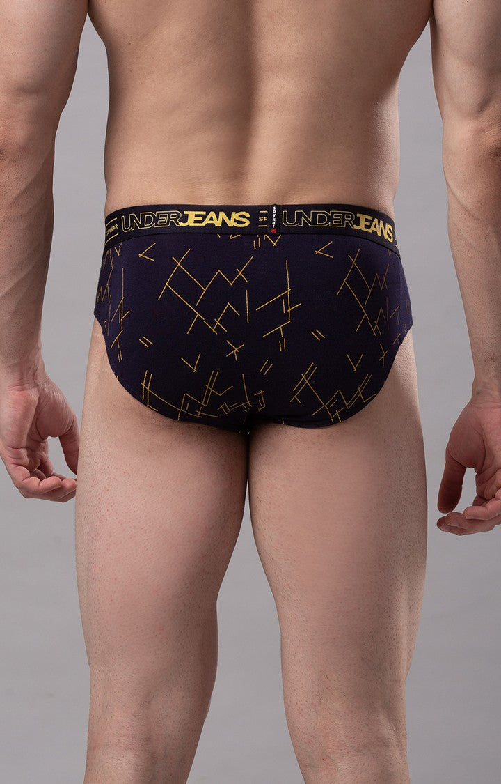 Underjeans by Spykar Men Premium Cotton Blend Navy Brief - (Pack of 2)