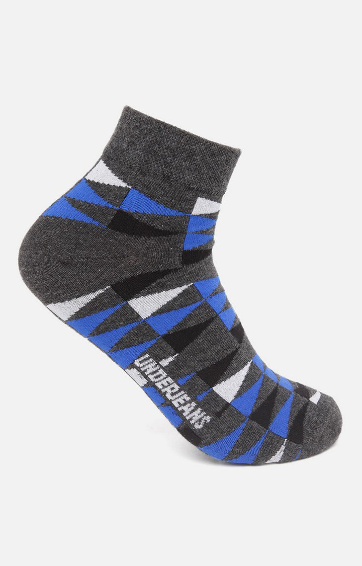 Men Premium Anthra Beige Black Grey Ankle Length (Non Terry) (Pack of 4) Socks- UnderJeans by Spykar