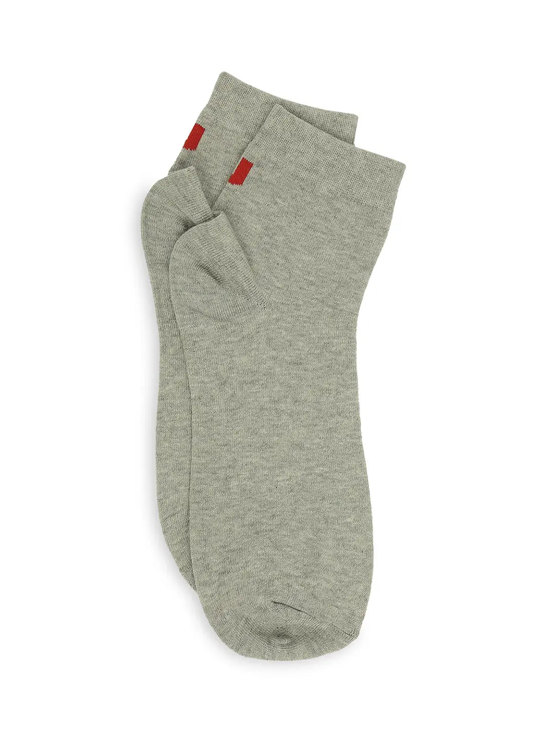 Men Premium Grey Melange & Black Ankle Length Socks - Pack Of 2- Underjeans by Spykar