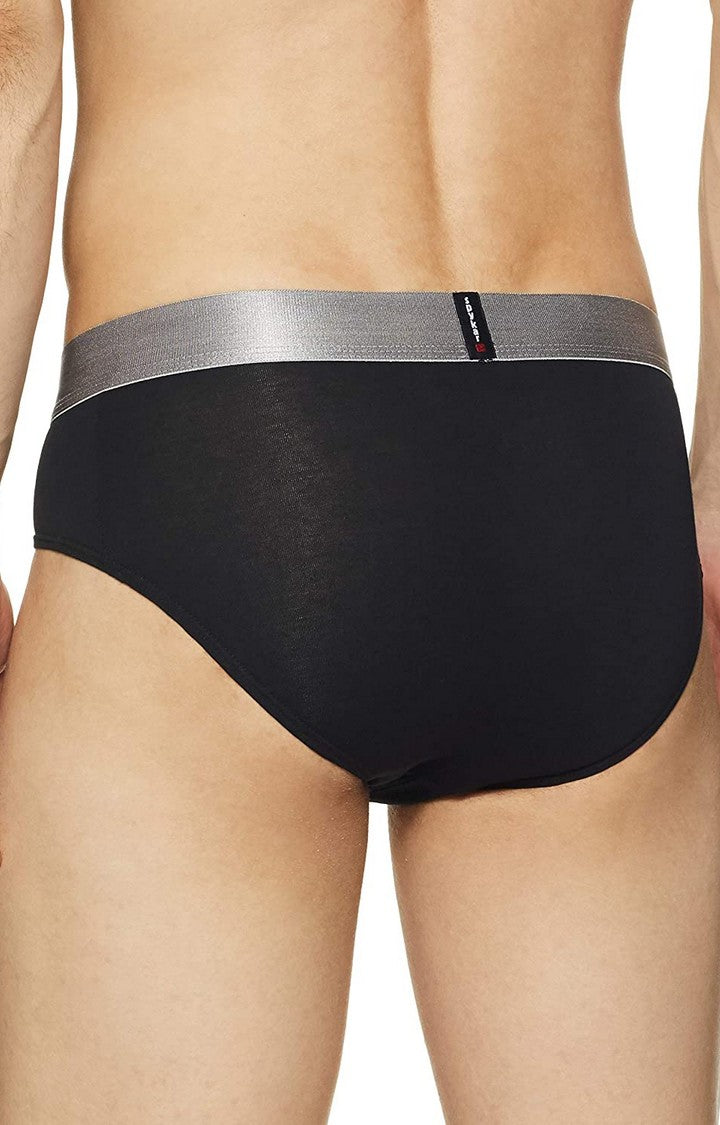 Underjeans by Spykar Men Premium Cotton Blend Black Brief