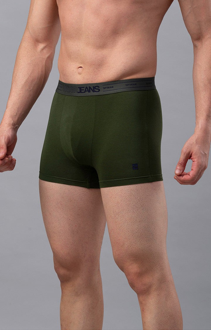 Olive Cotton Trunk for Men Premium - (Pack of 2)- UnderJeans by Spykar