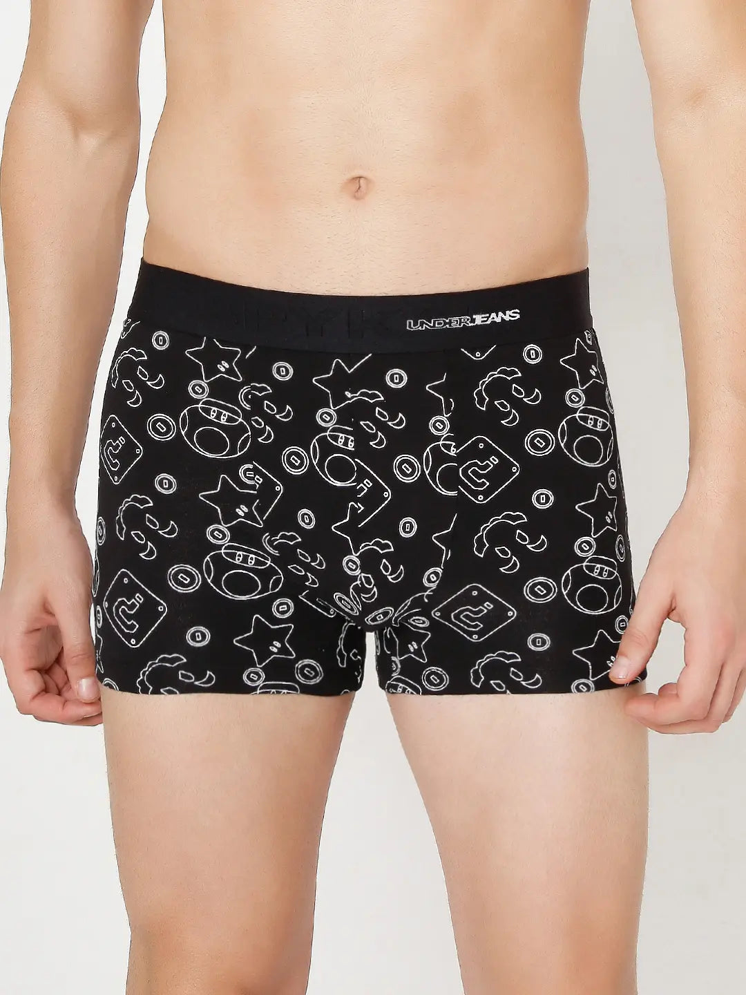 Men Premium Assorted Cotton Blend Printed Trunk - Pack Of 3- Underjeans by Spykar