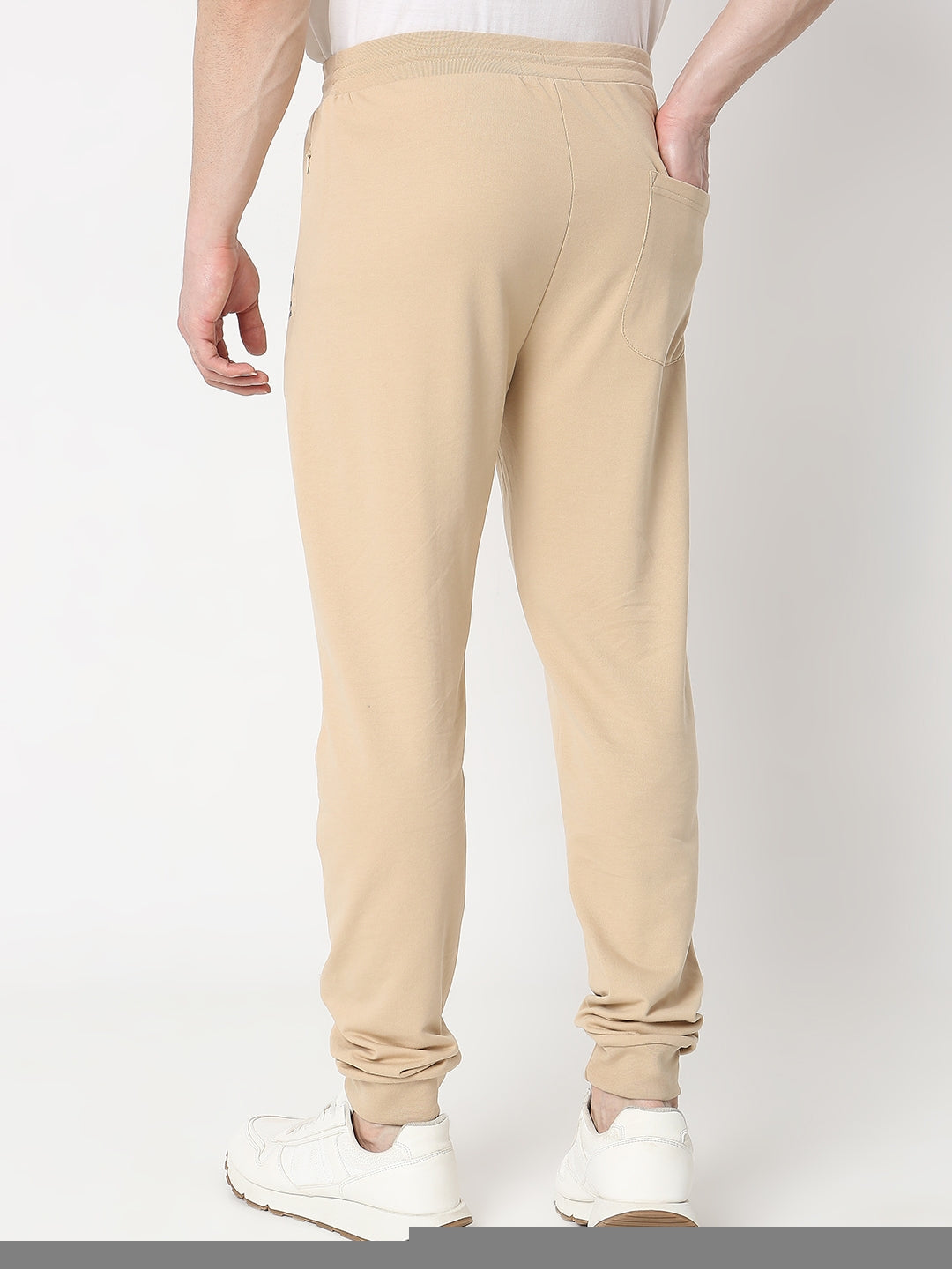 Underjeans by Spykar Men Premium Knitted Beige Track Pant
