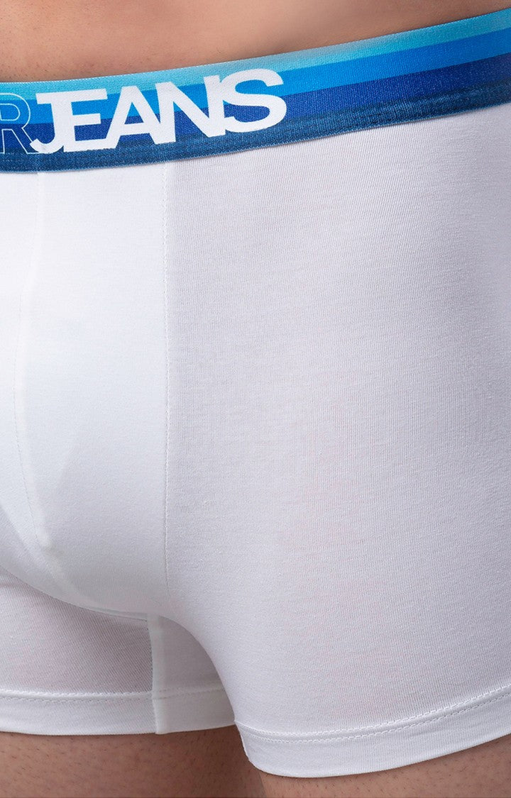 White Cotton Trunk for Men Premium - (Pack of 2)- UnderJeans by Spykar
