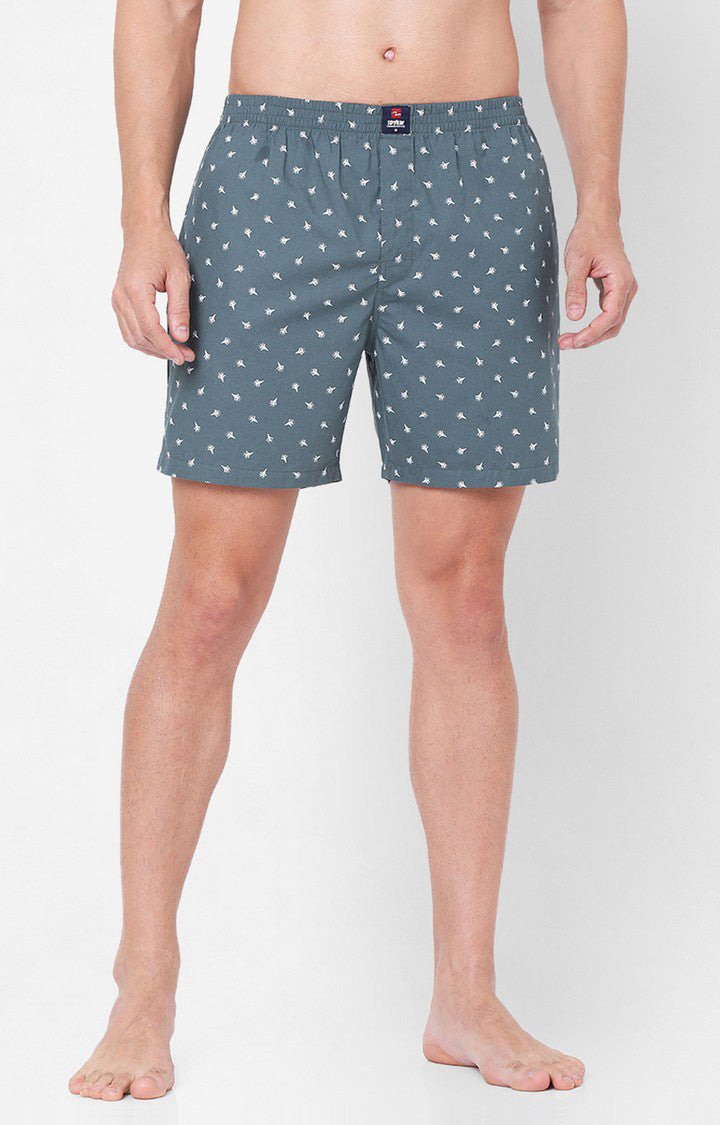 Men Premium Grey Cotton Boxers- UnderJeans by Spykar
