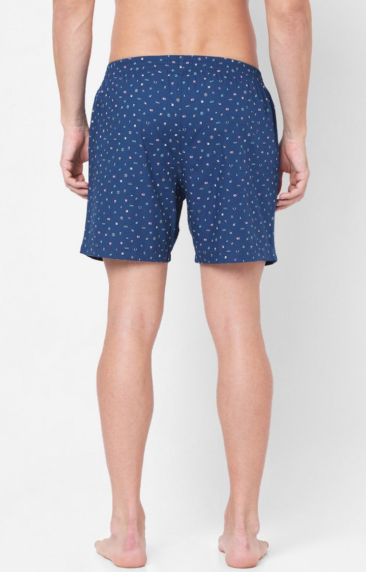 Men Premium Blue Cotton Boxers- UnderJeans by Spykar