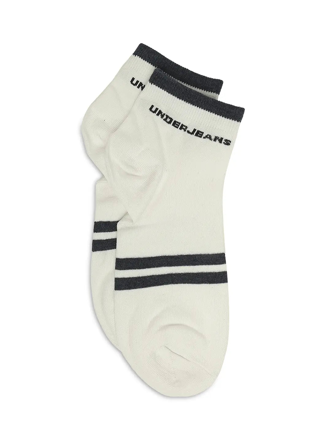 Men Premium Anthra Melange & White Ankle Length Socks - Pack Of 2- Underjeans by Spykar