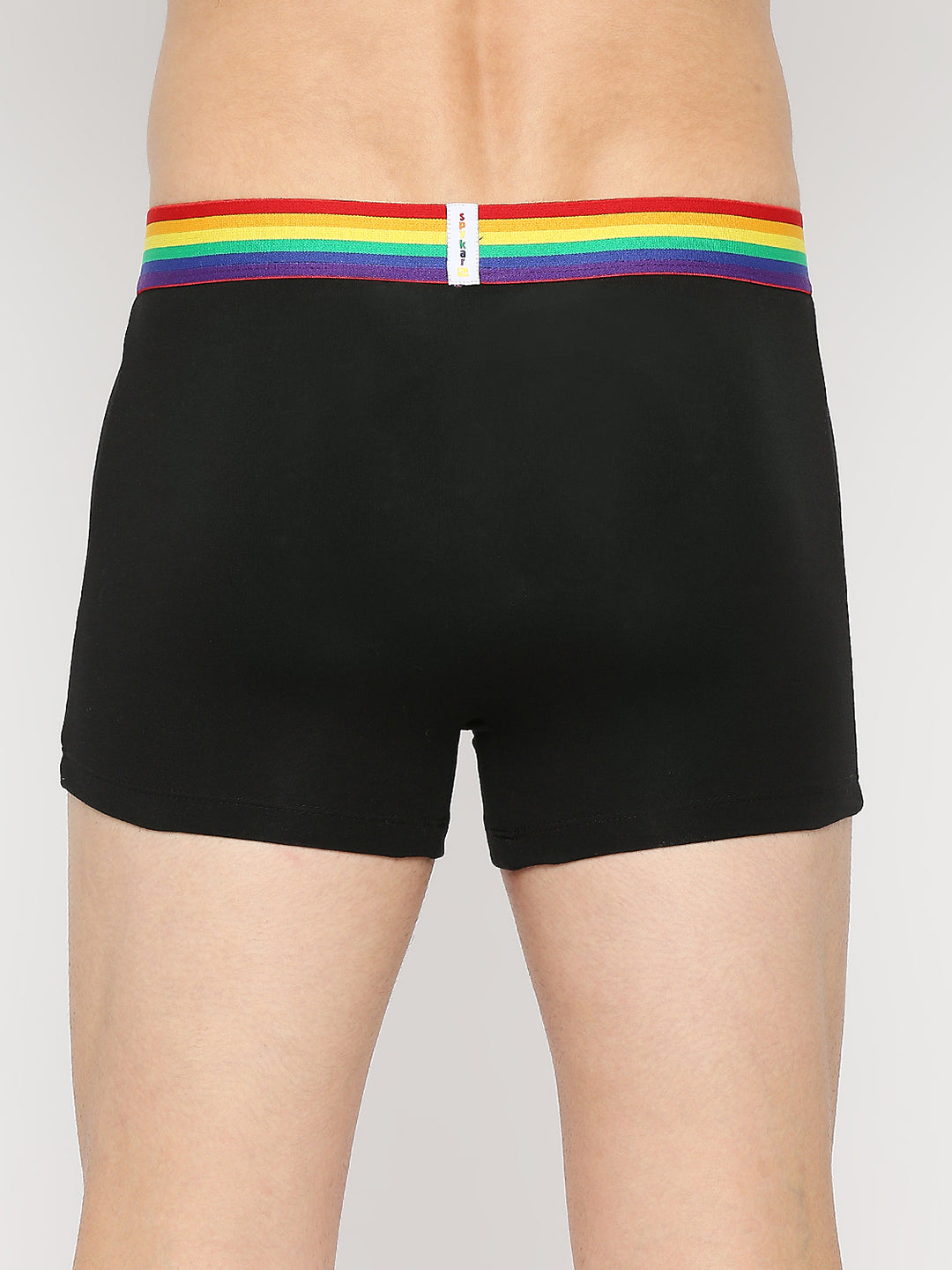 Men Premium Black Cotton Blend Trunk UnderJeans by Spykar