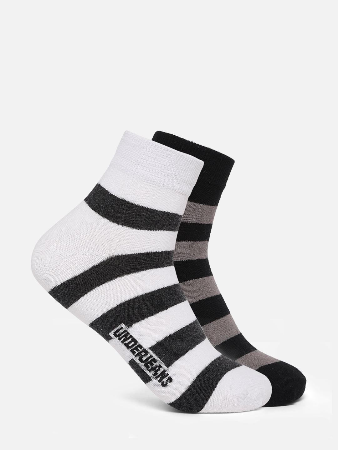 Men Premium Assorted Ankle length (Non terry) Socks Pack of 2- UnderJeans by Spykar