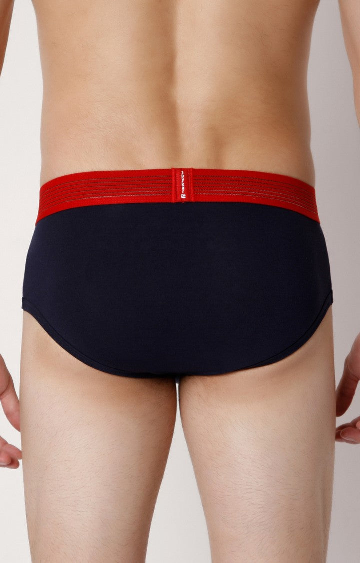 Men Premium Navy Cotton Blend Brief- UnderJeans by Spykar
