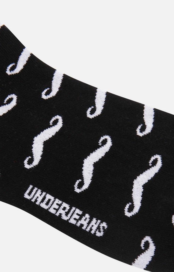 Men Premium Black Ankle Length (Non Terry) Single Pair of Socks- UnderJeans by Spykar