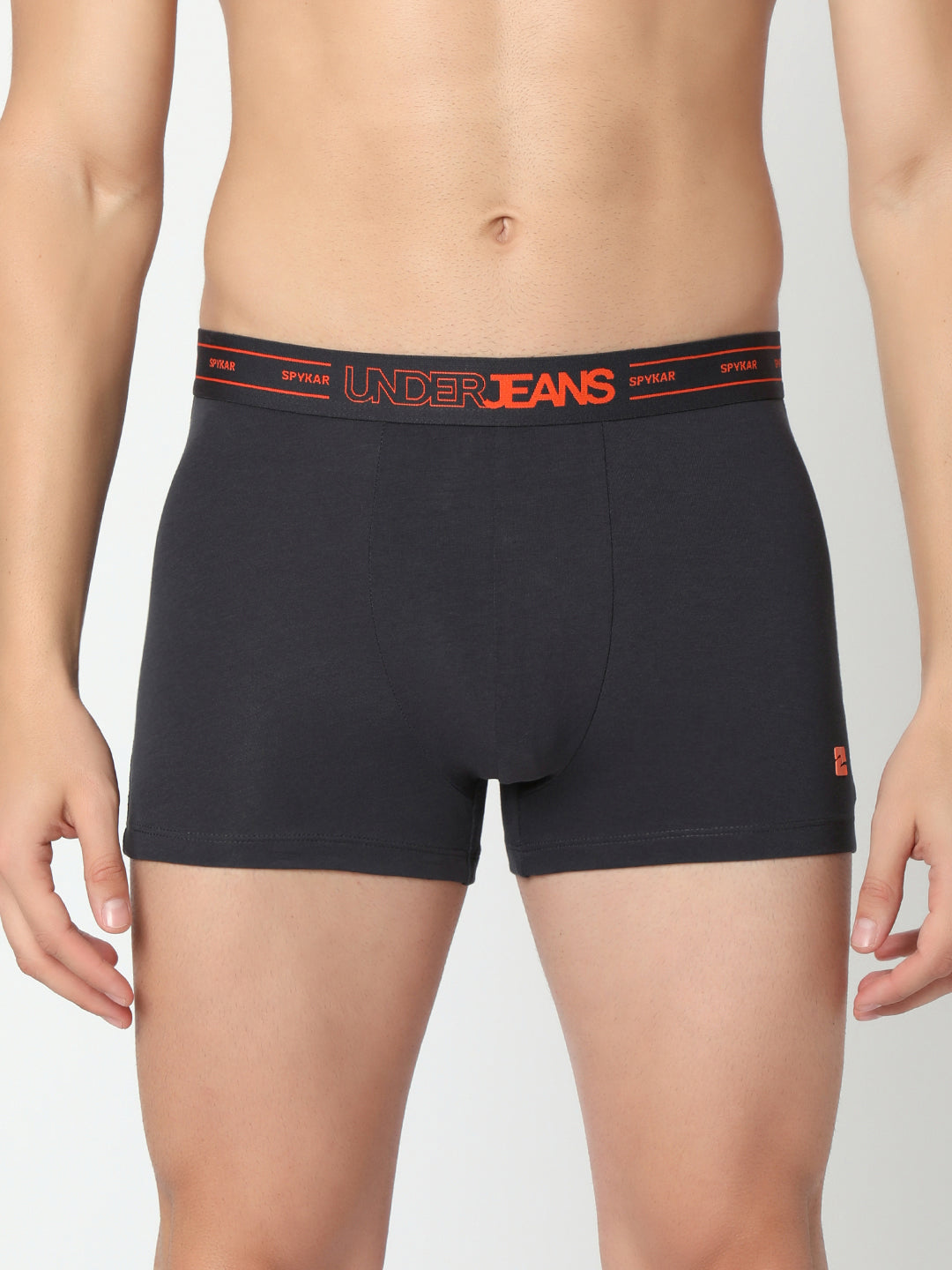 Men Premium Grey & Navy Cotton Blend Trunk (Pack of 2)- UnderJeans by Spykar