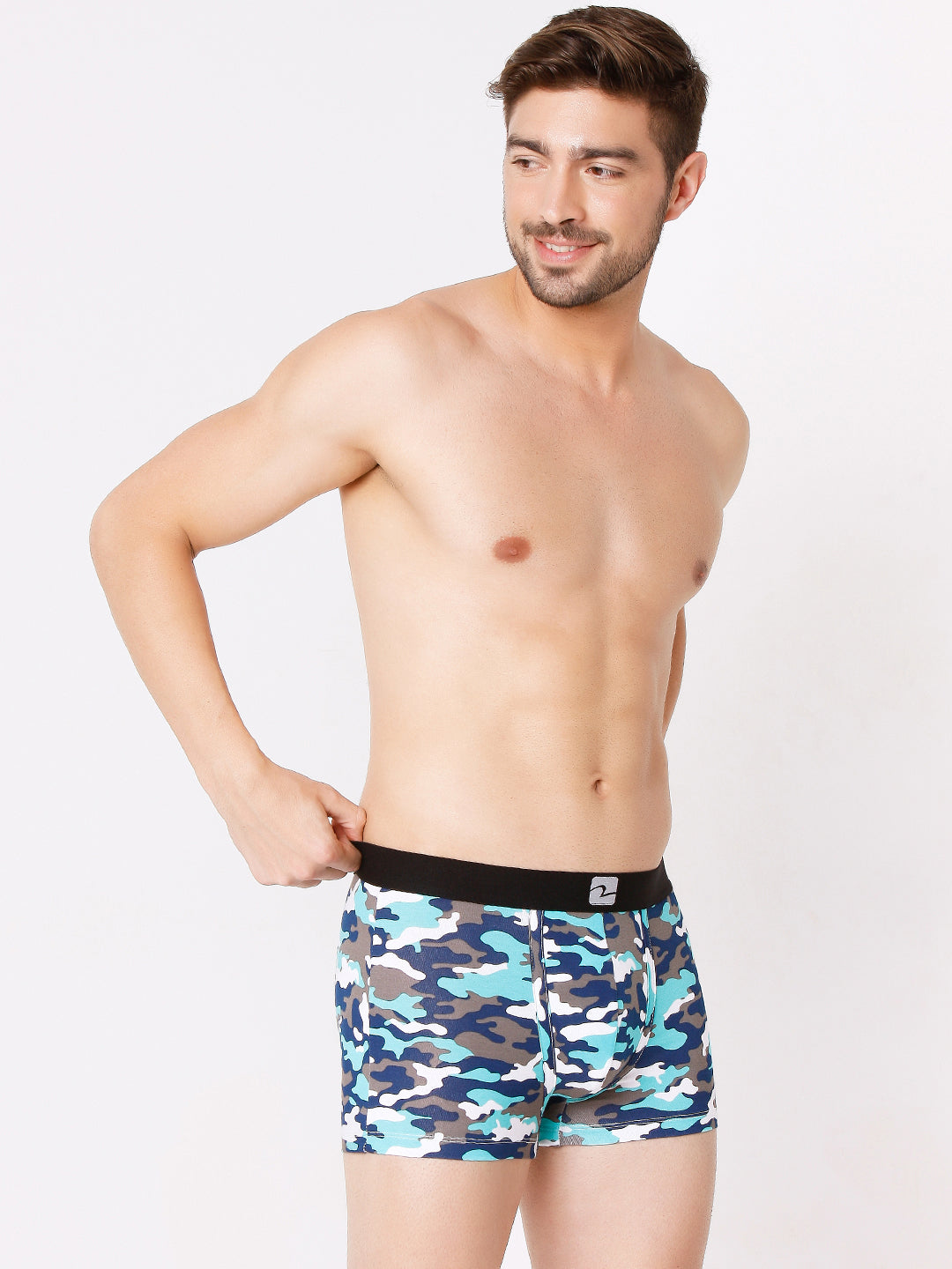Men Premium Camo 1 & Camo 2 Cotton Blend Trunk (Pack of 2)- UnderJeans by Spykar