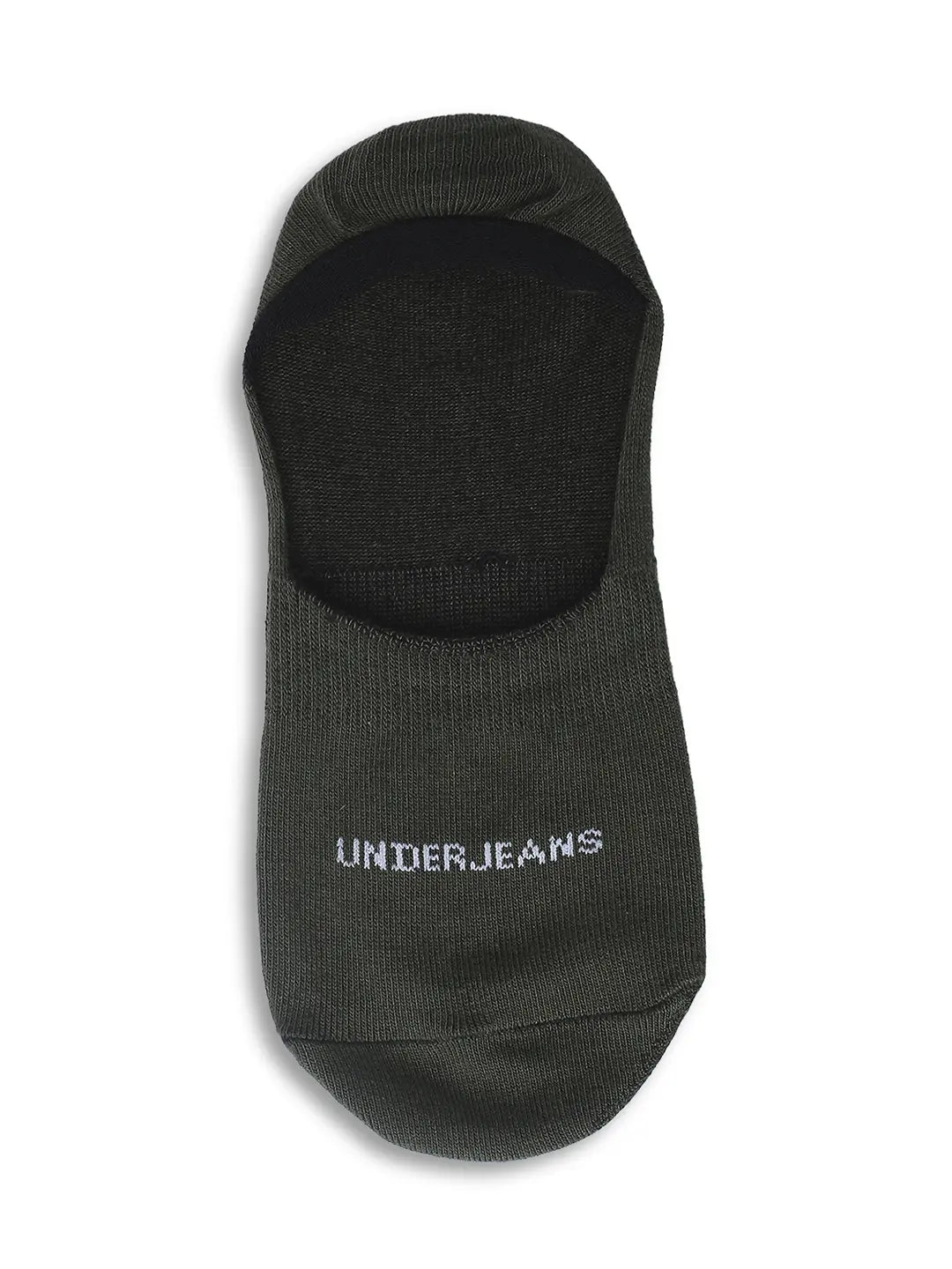 Men Yellow & Olive Cotton Blend No Show Socks - Pack Of 2 - Underjeans by Spykar