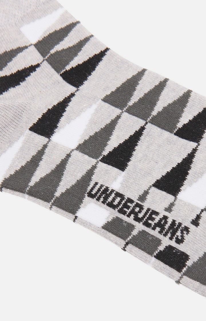 Men Premium Grey Ankle Length (Non Terry) Single Pair of Socks- UnderJeans by Spykar