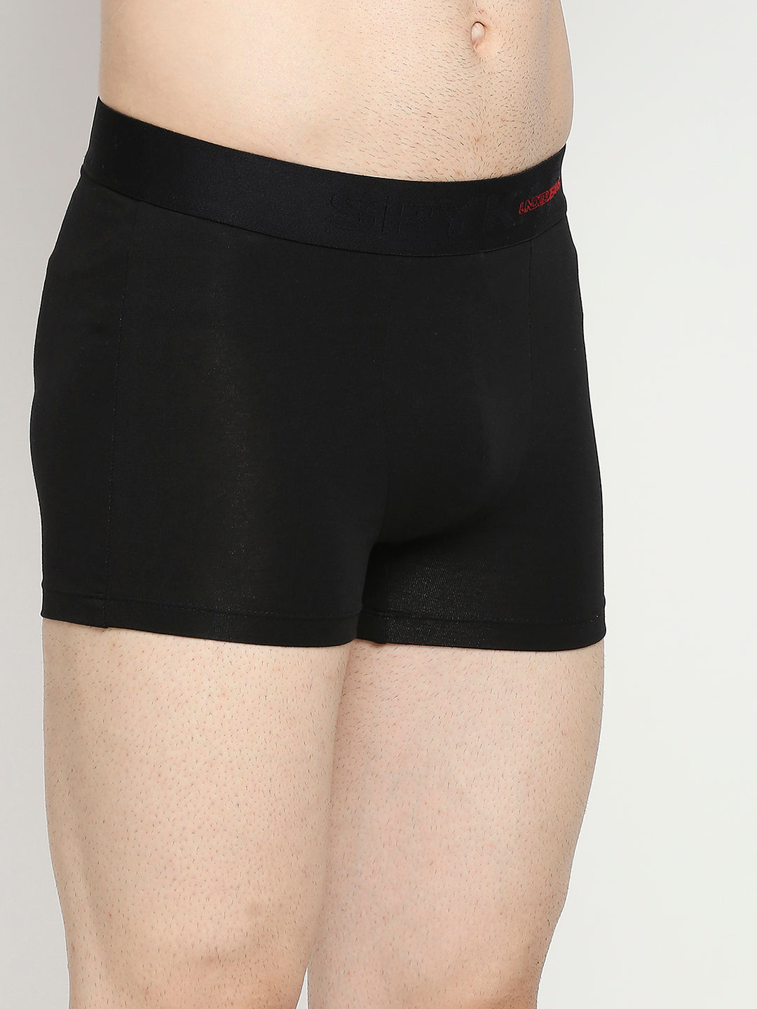 Men Premium Cotton Blend Black Trunk- UnderJeans by Spykar