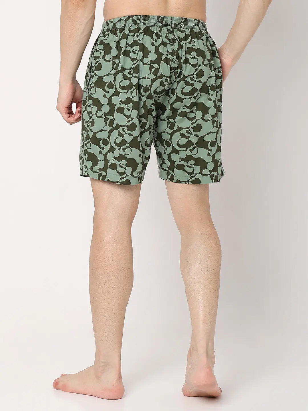 Underjeans by Spykar Men Premium Green Cotton Blend Regular Fit Boxer Shorts