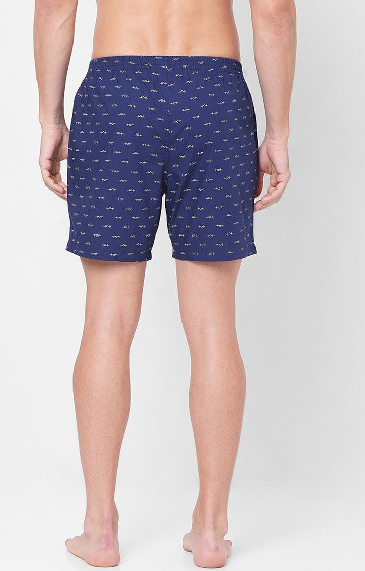 Men Premium Blue Cotton Boxers- UnderJeans by Spykar