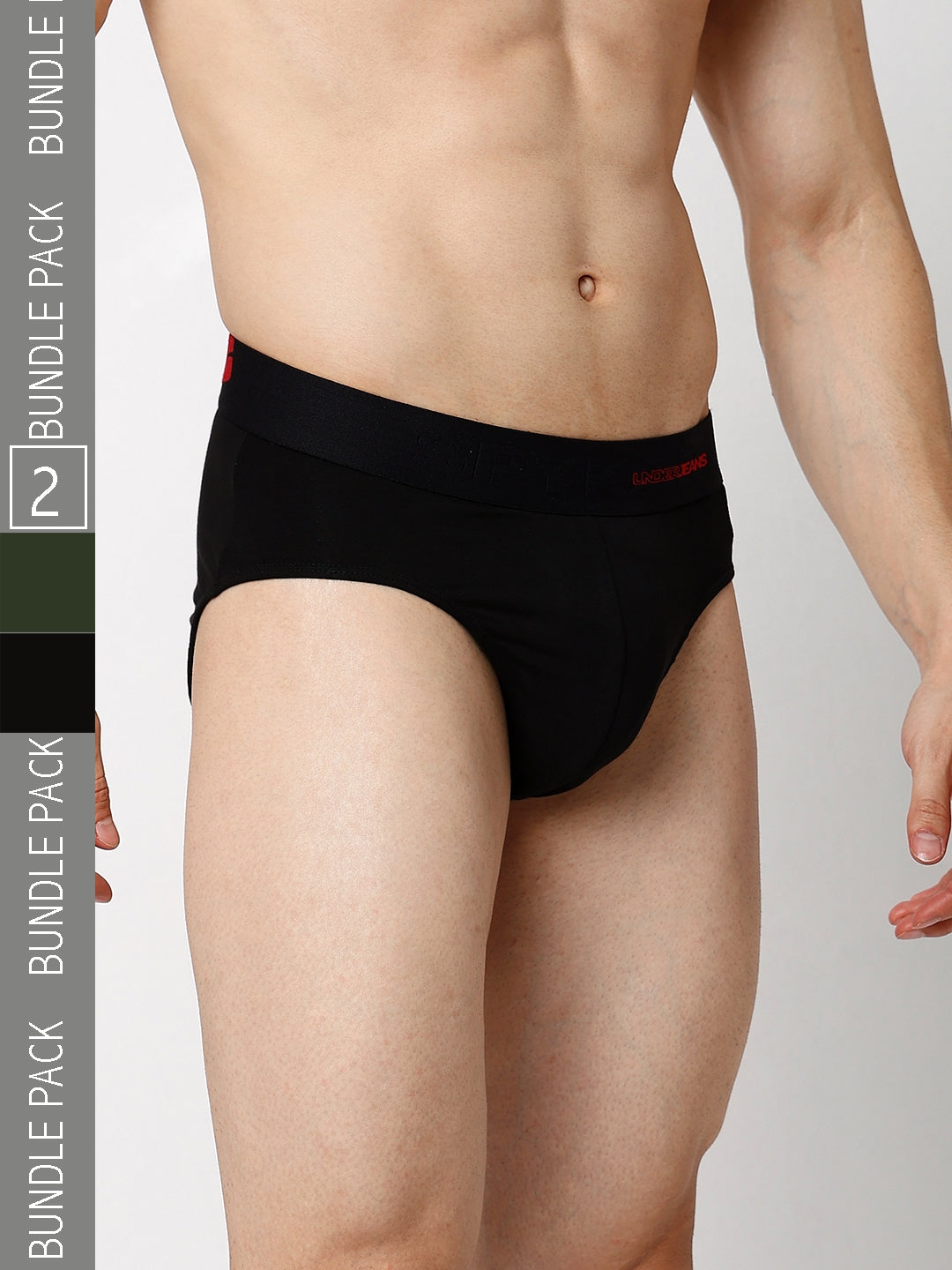Men Premium Cotton Blend Brief (Pack of 2)- UnderJeans by Spykar