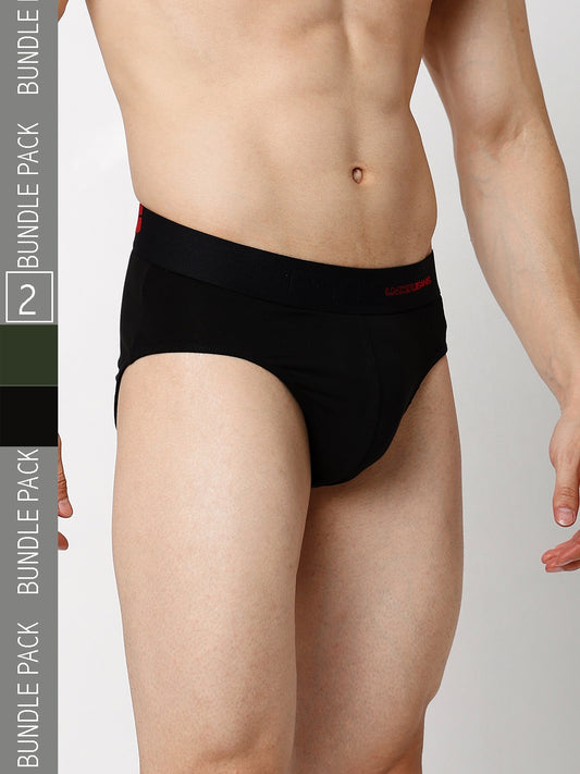 Men Premium Cotton Blend Brief (Pack of 2)- UnderJeans by Spykar