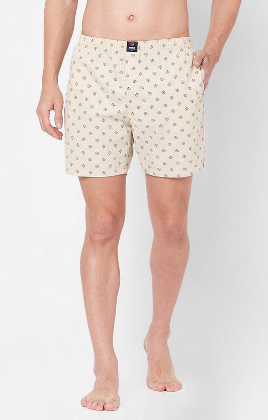 Men Premium Beige Cotton Boxers - UnderJeans by Spykar