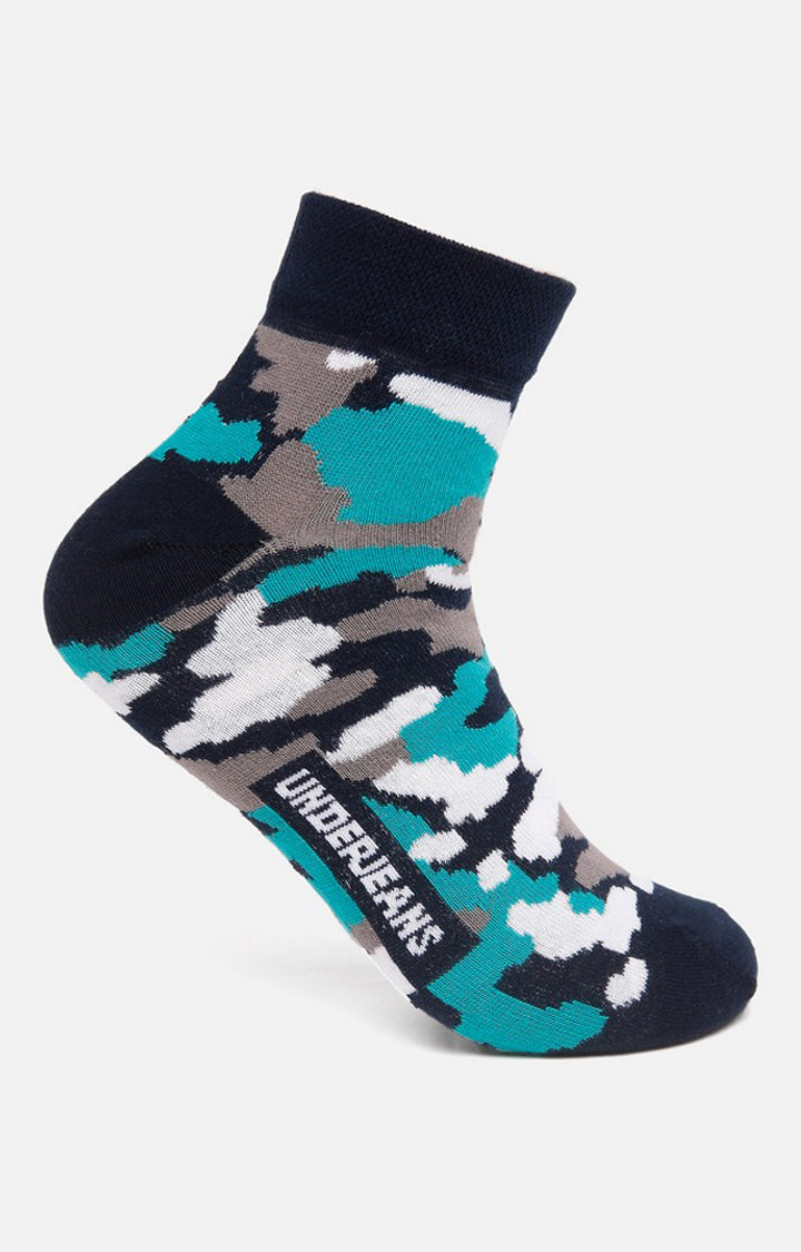 Men Premium Turq Ankle Length (Non Terry) Single Pair of Socks- UnderJeans by Spykar