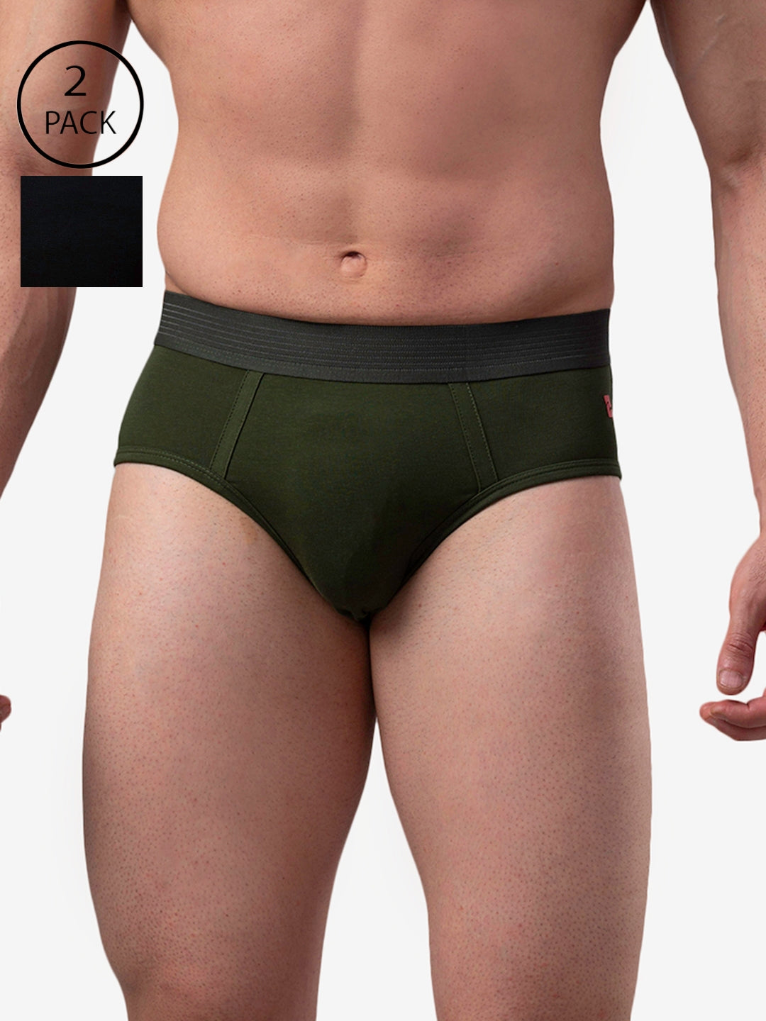 Men Premium Cotton Blend Brief (Pack of 2)- UnderJeans by Spykar