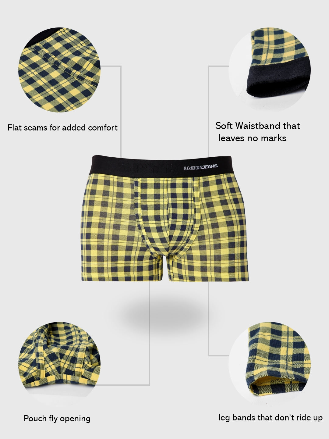 Men Premium Cotton Blend Trunk Pack of 1- UnderJeans by Spykar