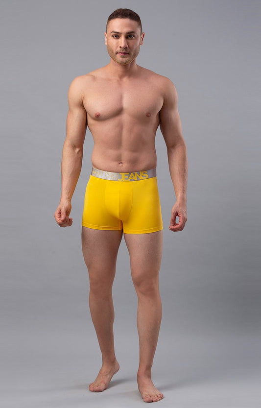 Underjeans by Spykar Men Premium Yellow Cotton Blend Trunk