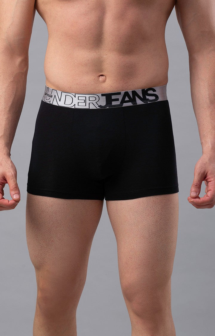 Underjeans by Spykar Men Premium Black Cotton Blend Trunk