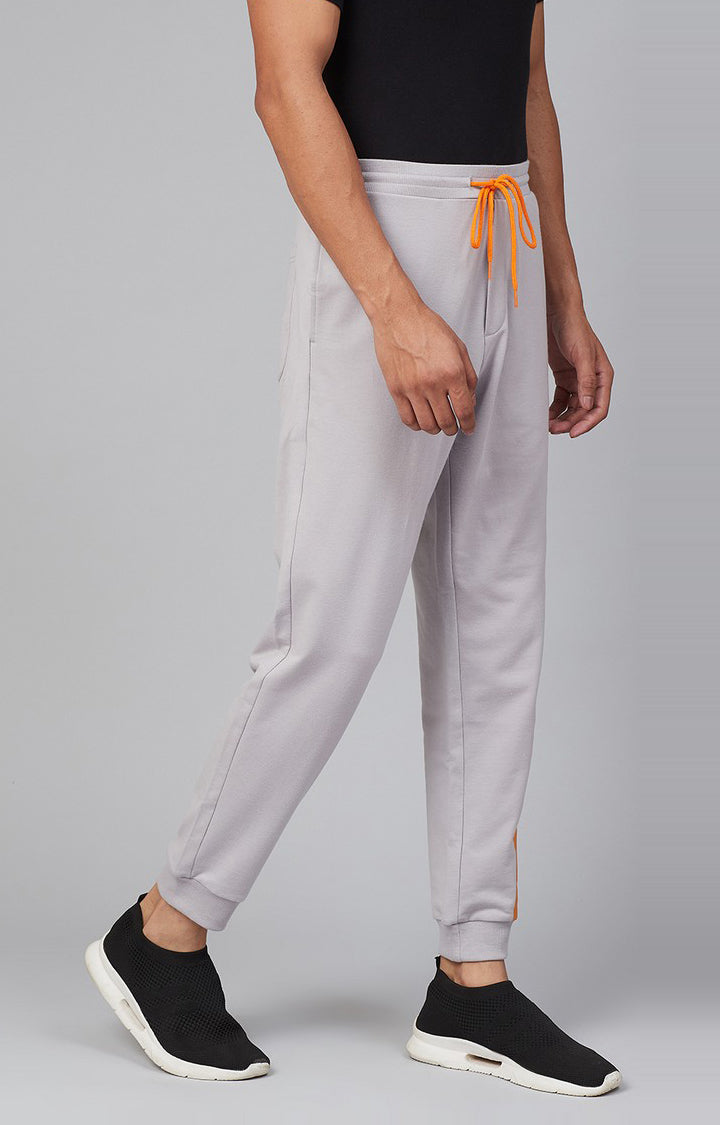 Grey Cotton Blend Solid Trackpants- UnderJeans by Spykar