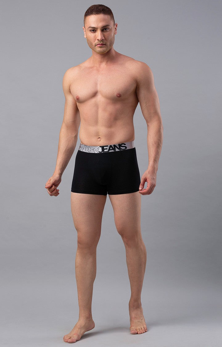 Underjeans by Spykar Men Premium Black Cotton Blend Trunk