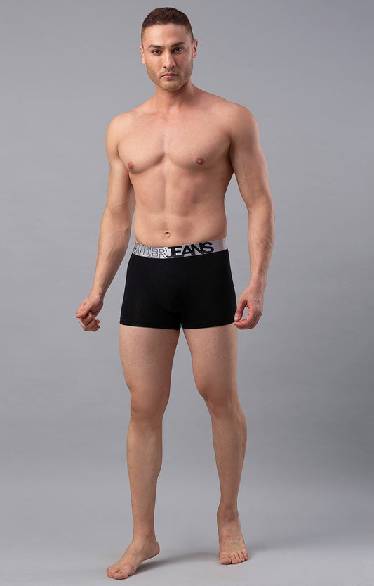 Underjeans by Spykar Men Premium Black Cotton Blend Trunk