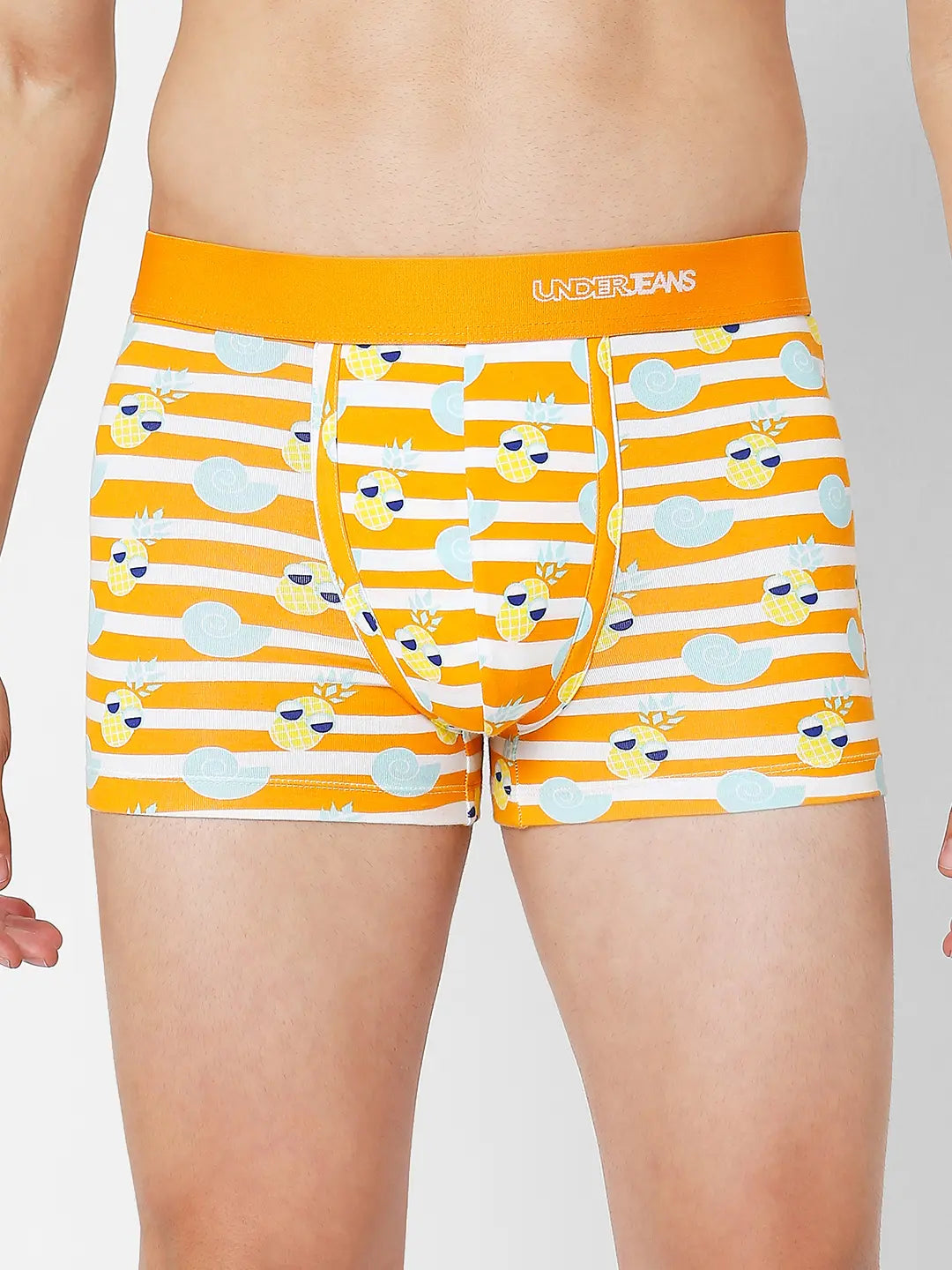 Men Premium Assorted Cotton Blend Printed Trunk - Pack Of 3- Underjeans by Spykar