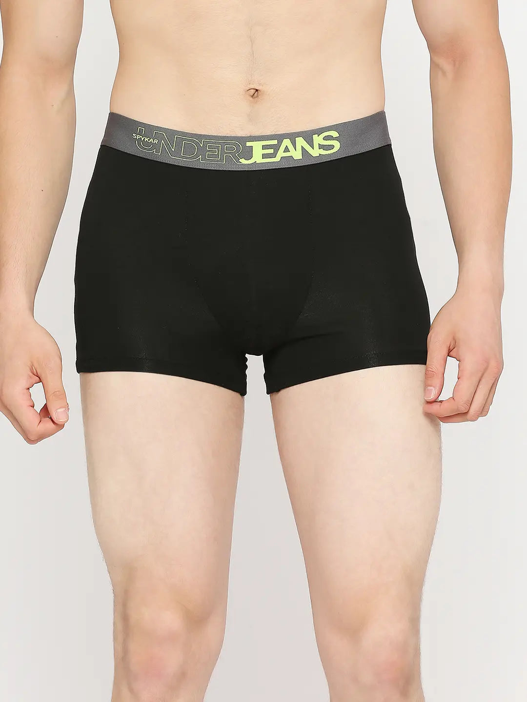 Underjeans by Spykar Men Premium Yellow & Black Cotton Blend Trunk - Pack Of 2