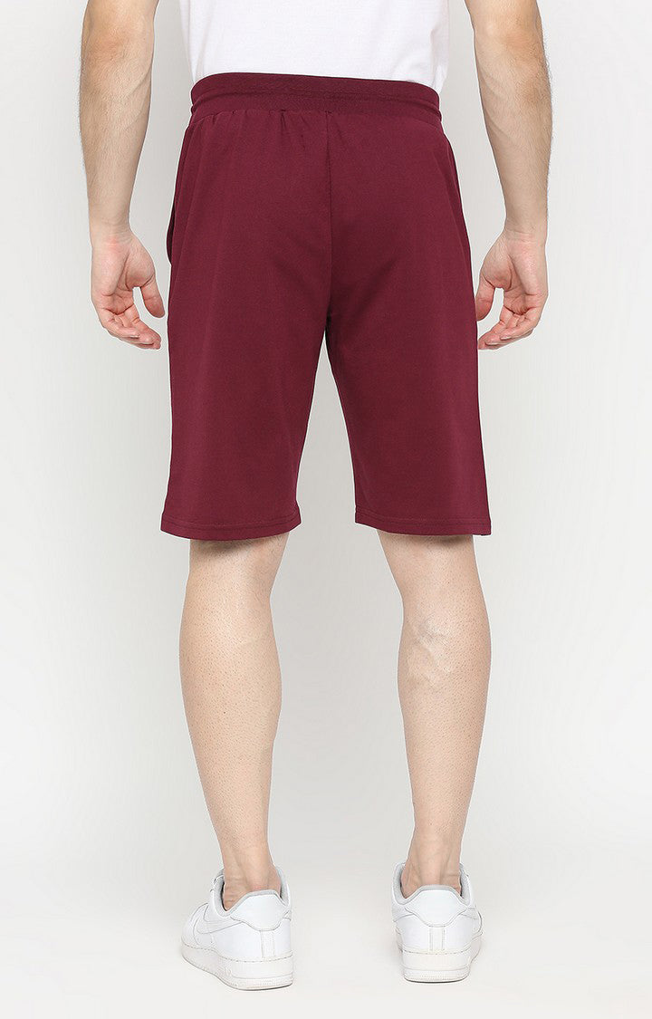 Men Premium Wine Cotton Blend Shorts - UnderJeans by Spykar