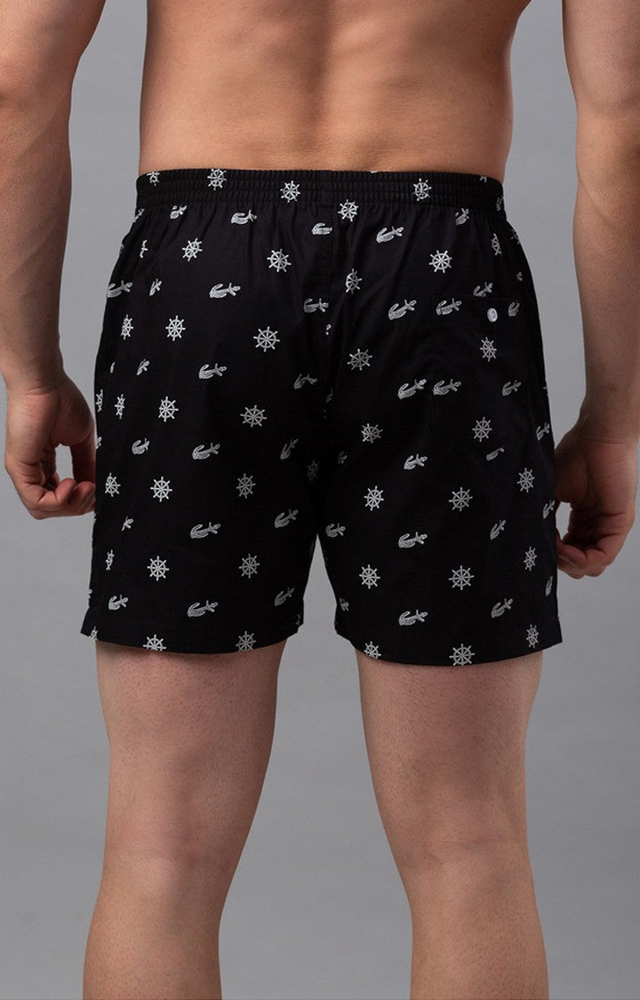 Black Cotton Boxer for Men Premium - (Pack of 2)- UnderJeans by Spykar